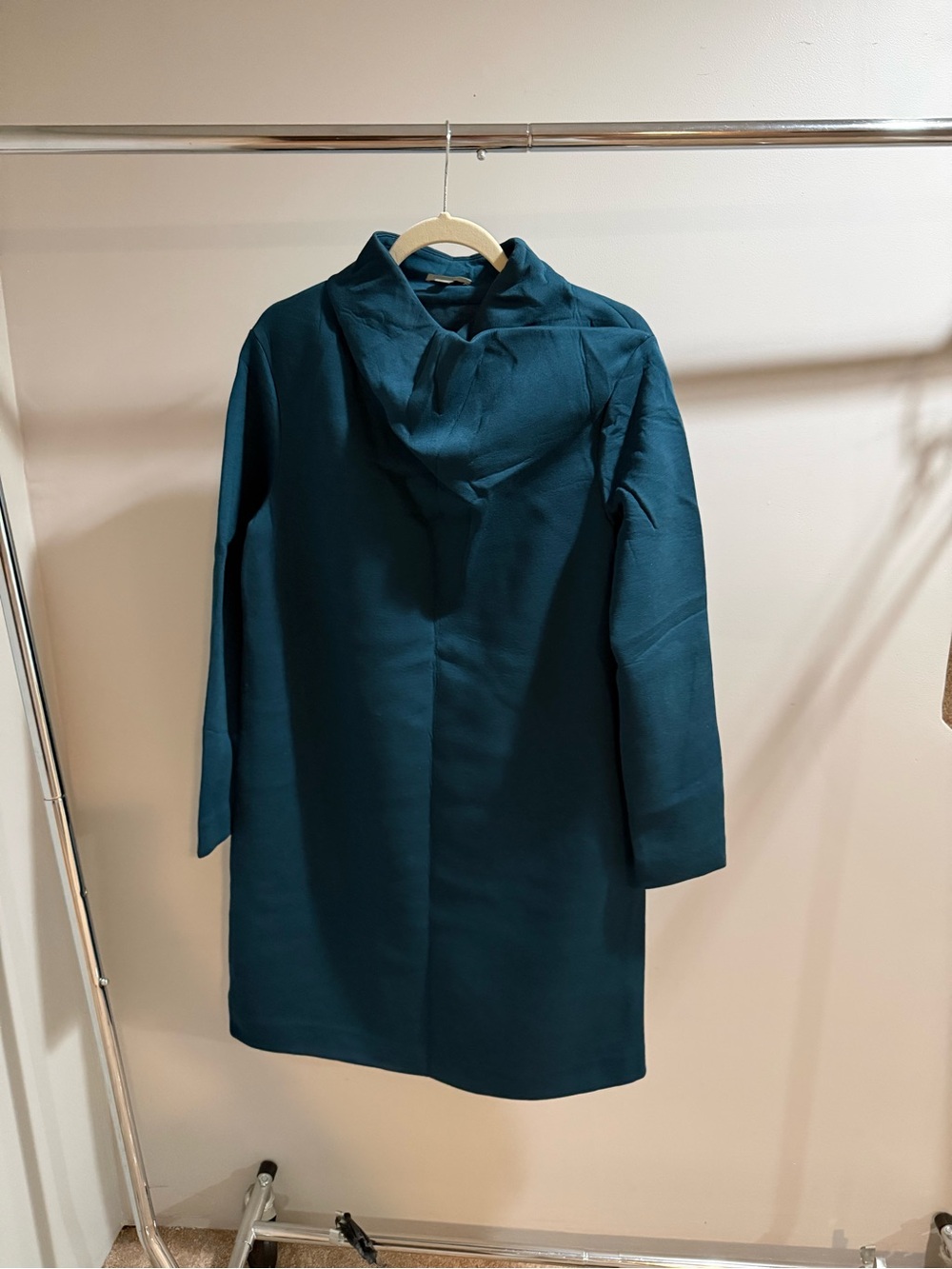 COS Teal Hooded Trench Coat